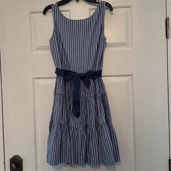 Ralph Lauren girls blue stripe dress NWT 16 - Picture 2 of 4